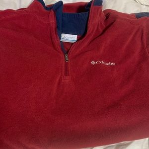 Dark red and blue Columbia quarter-zip sweater size: L